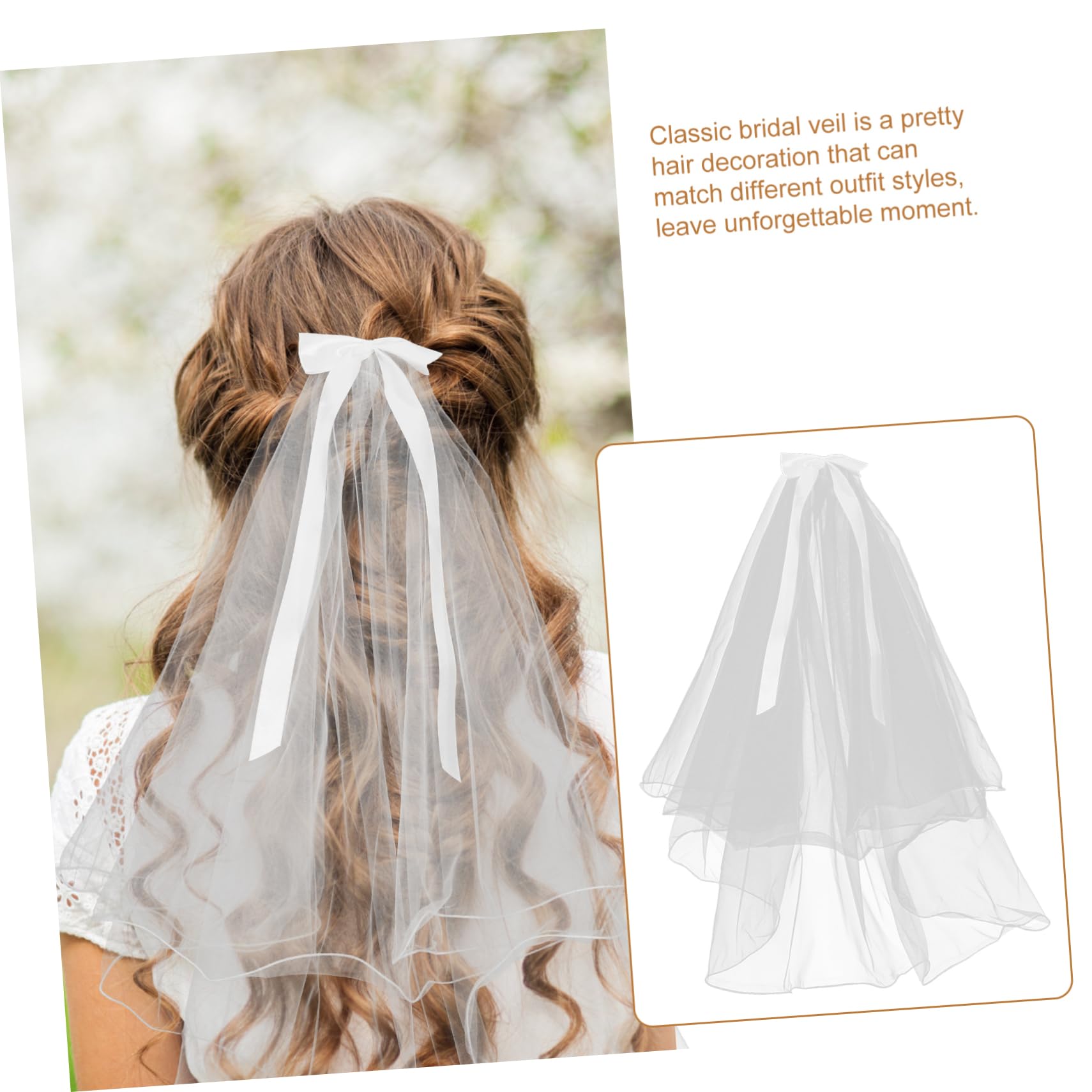 VALICLUD 5stücke Hochzeit Schleier Mit Doppelter Haarschleife Romantischer Brautschleier Für Hochzeiten Ohne Perlen Elegante Brautaccessoires Für Unvergessliche Momente