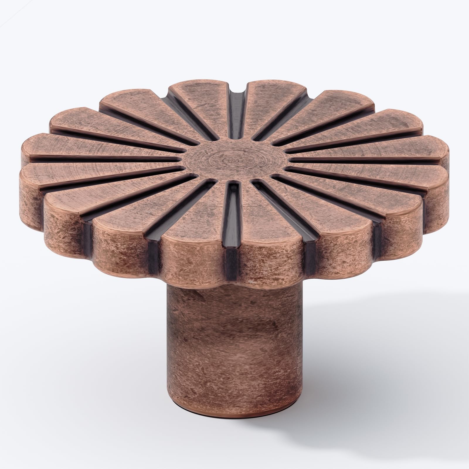 FURNIWARE 10 Pack Antique Copper Cabinet Knobs, 36.2mm (1.42 Inch) Drawer Pulls, Single Hole Cupboard Handles, Vintage Flower Door Knobs for Kitchen, Dresser, Chest of Drawers, Wardrobe, Zinc Alloy