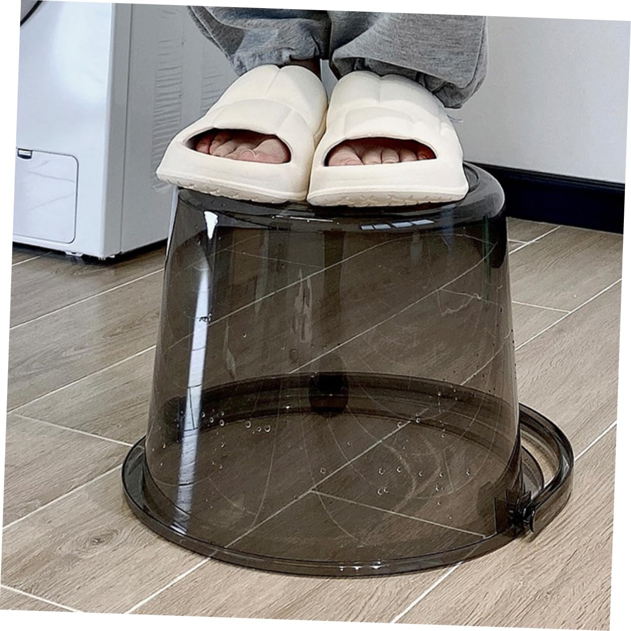 Large Capacity Plastic Water Bucket with Lid 23L Multi-Purpose Storage Container for Home Gardening and Dorm Use Heavy-Duty Design with Handle