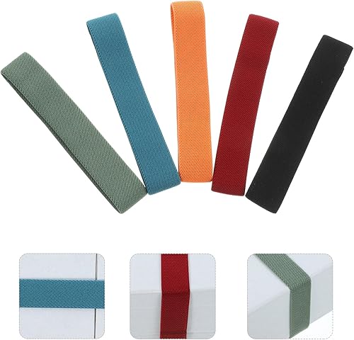 Miniatura 8 de NOLITOY Cinturón elástico para lonchera, bandas elásticas de doble capa, correas de fijación de nailon, correa elástica ajustable para picnic,