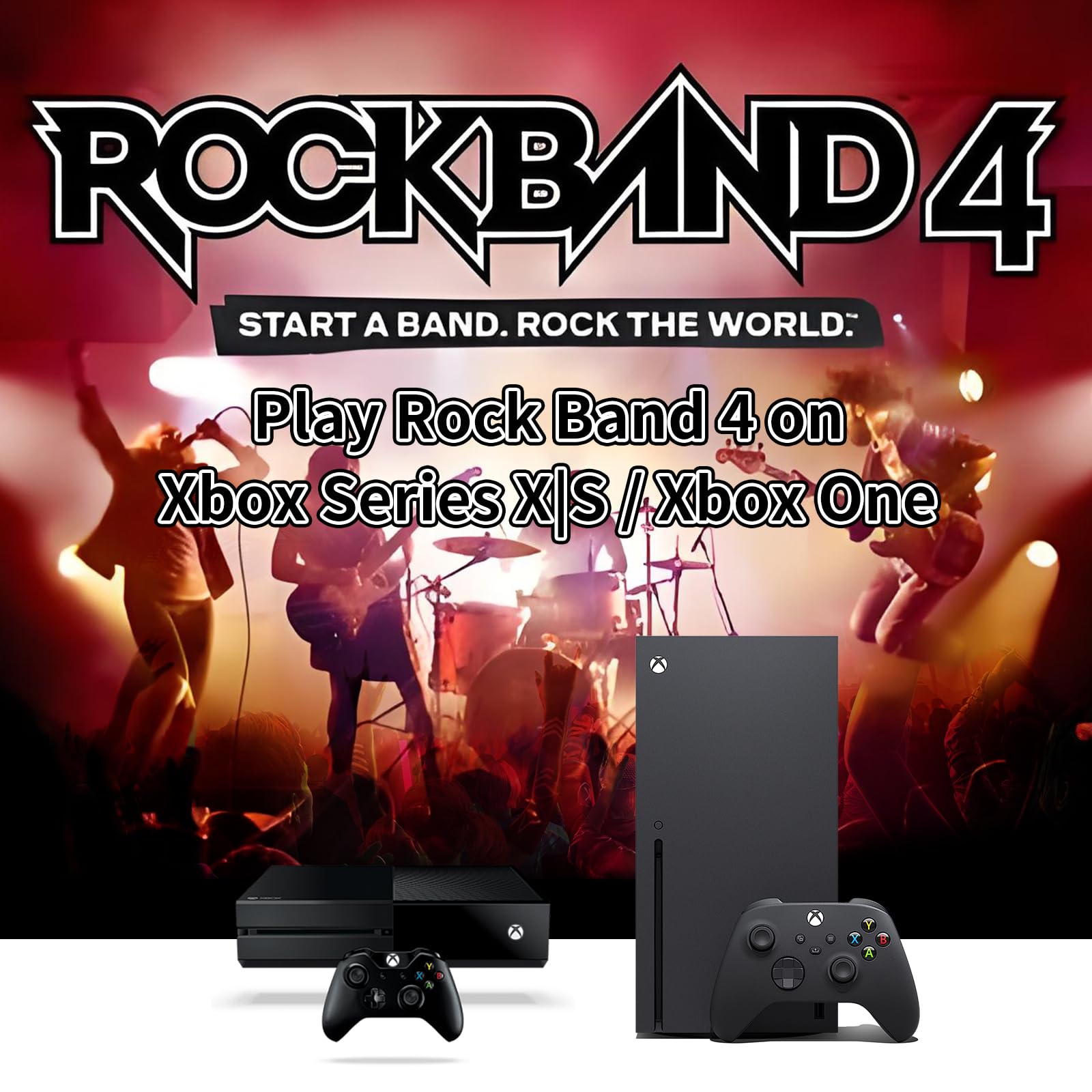 NBCP Wireless Guitar Controller for Xbox Series X|S/Xbox One/PC – White Game Guitar for Rock Band 4 & Fortnite Festival with Strap, 2.4G USB Dongle