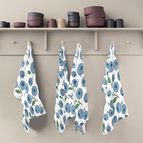 Miniatura 5 de Juego de 4 paños de cocina Abstrac Blueberry, ultra suaves, absorbentes, toallas de cocina, toallas de mano, paños de limpieza reutilizables, de