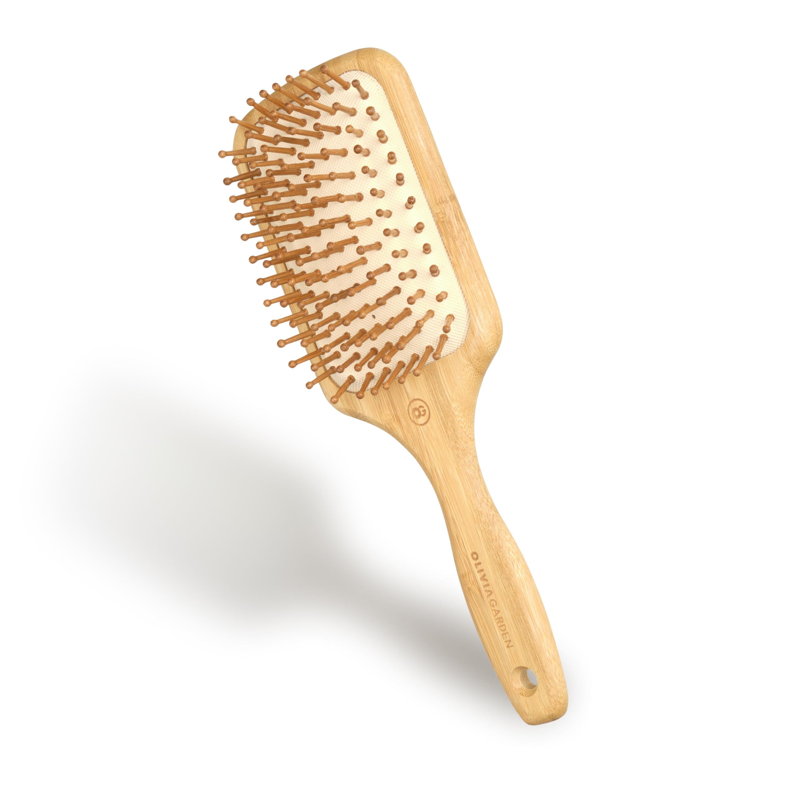 Olivia Garden Bamboo Touch Detangle Massage L - Cepillo de Bambú Ecológico para Desenredado Suave y Masaje del Cuero Cabelludo
