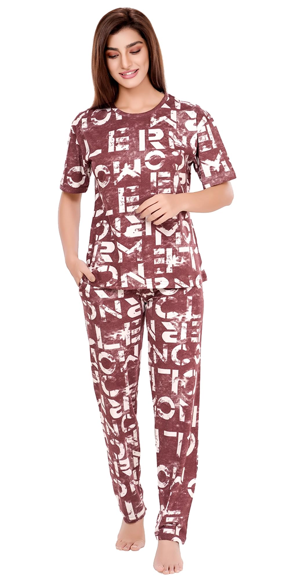 juliet Women's Single Jersey Cotton Printed Night Suit Tshirt and Pajama Set R-CS-19735-picture-16