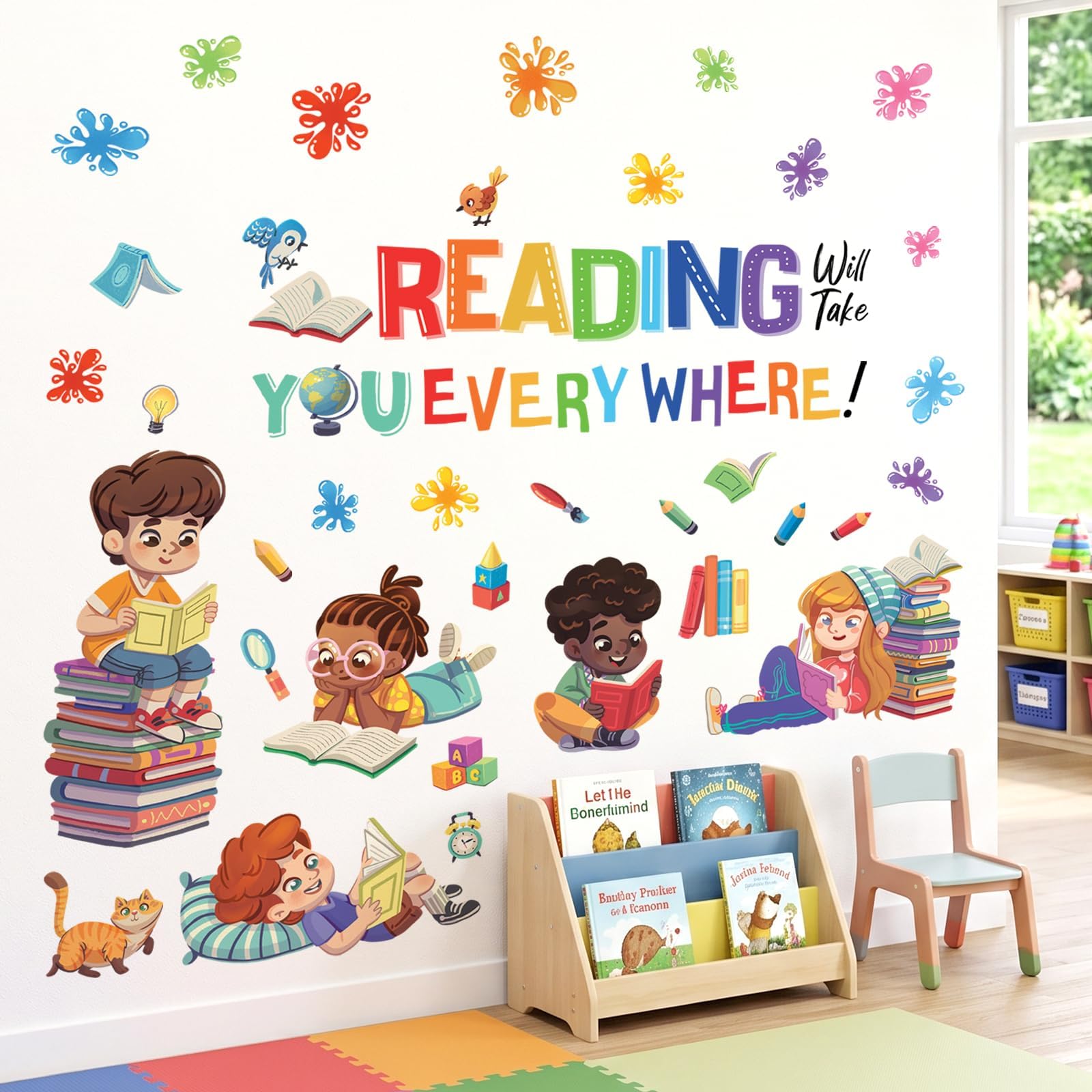 DECOWALL Reading Quote Wall Decals Stickers Classroom School Art (SG2-2404)