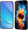 Magnetic for Galaxy S25 Case, [Compatible with Magsafe] [Frosted Translucent] Shockproof Protective Phone Case for Samsung Galaxy S25 6.2 2025,Ice and Fire Basketball
