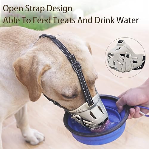 Miniatura 4 de Petyouyou - Bozal para perro grande para dejar de morder la boca, hornear, comer rocas para cachorros de tamaño mediano, extrapequeño, raza pastor