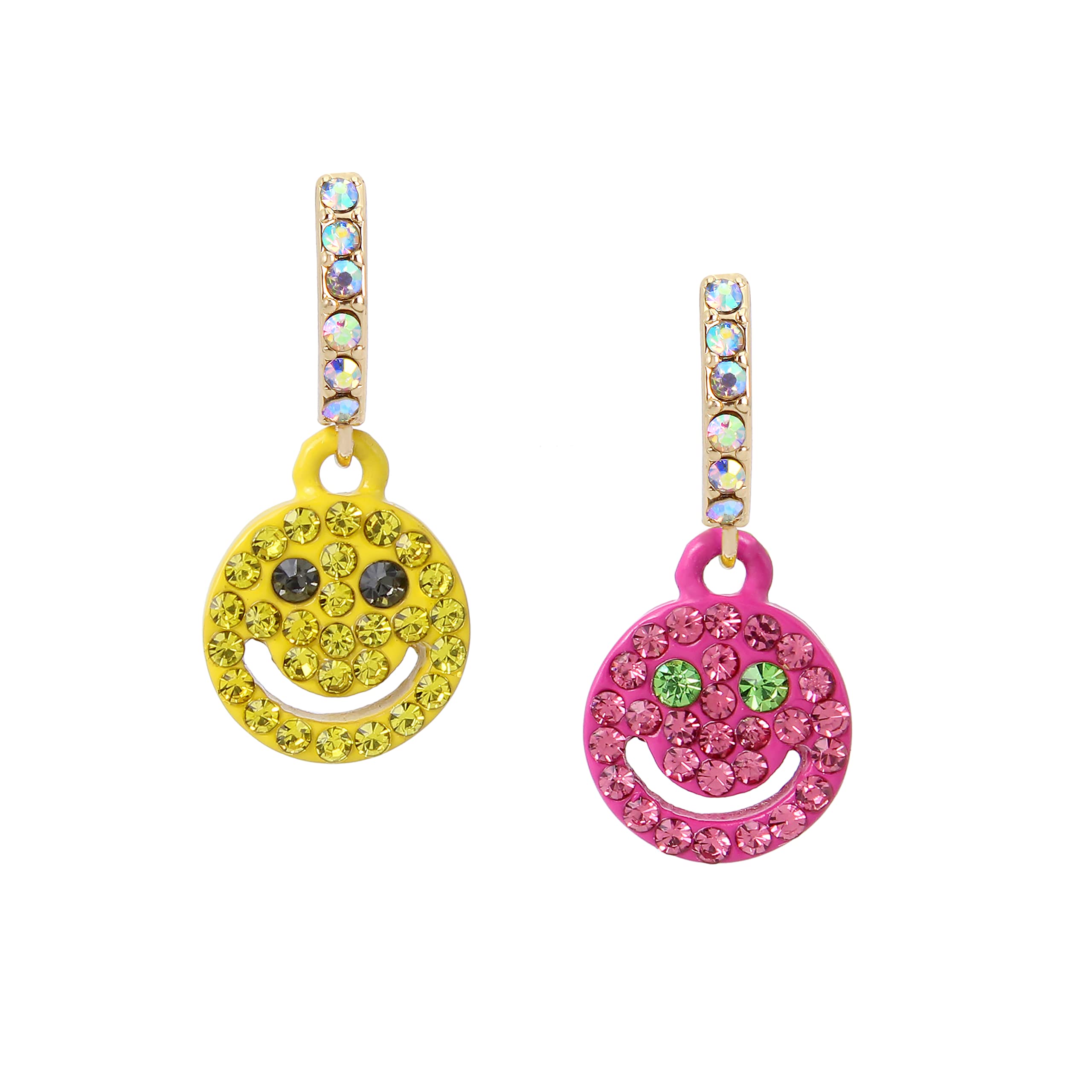Smiley Huggie Earrings, MULTI, One Size