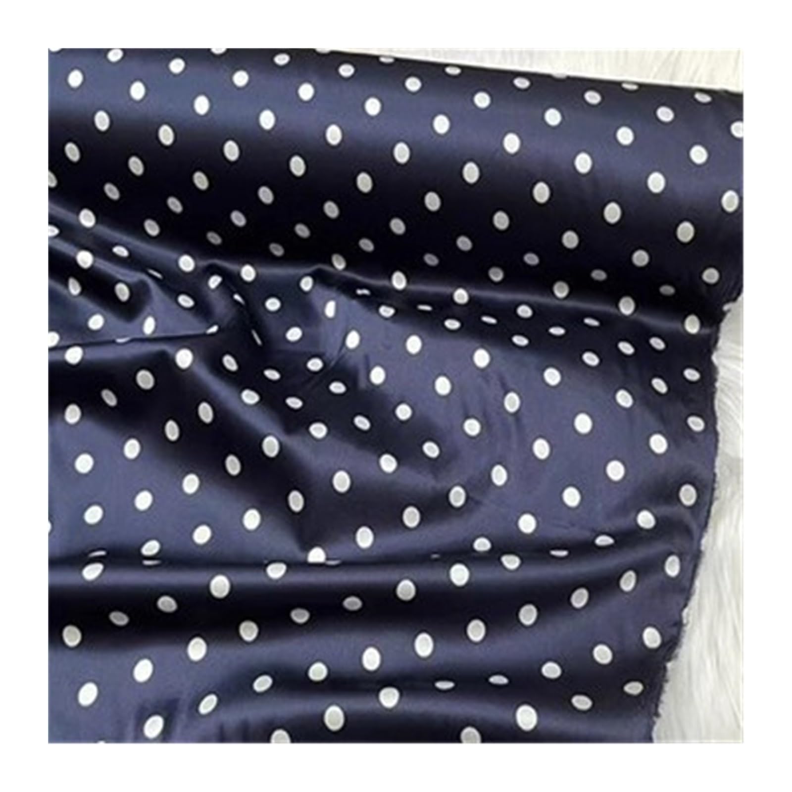 Polka Dot Printed Silk Stretch Satin Fabric Multicolor 1 Meter(Color2)