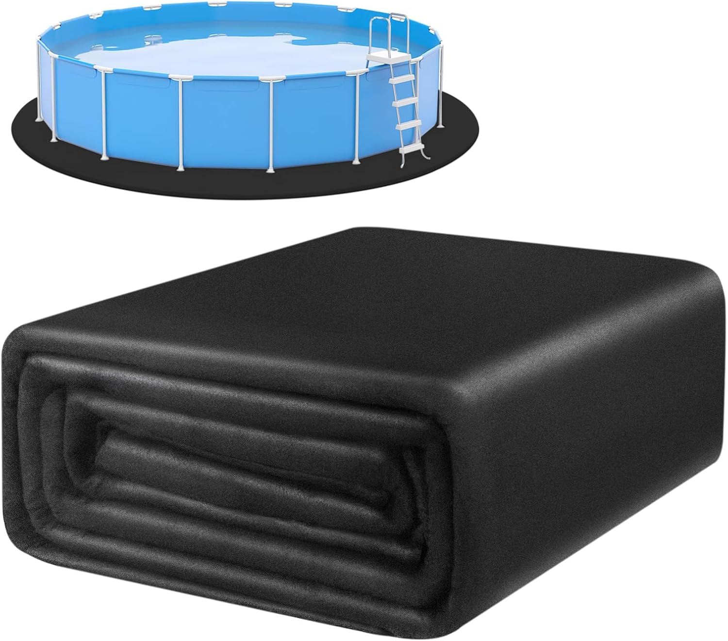 18-Foot Round Pool Liner Pad for Above Ground Pools,Thicker Pool Mats Puncture Prevention/Extends Life to The Liner/Eco-Friendly Geotextile Material(Black)