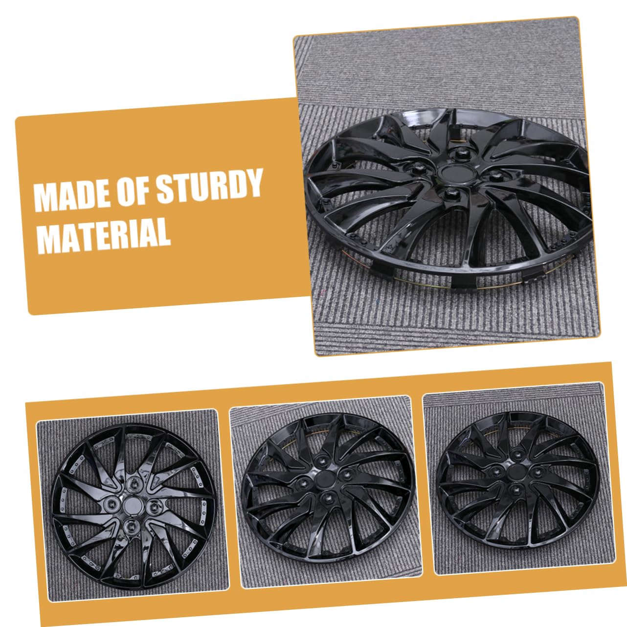 Copricerchio per Auto 14 Pollici in Plastica Nera Resistente All'usura 2 Pezzi Protezione Ruote, Stile Semplice e Moderno Adatto a Cerchi da Auto