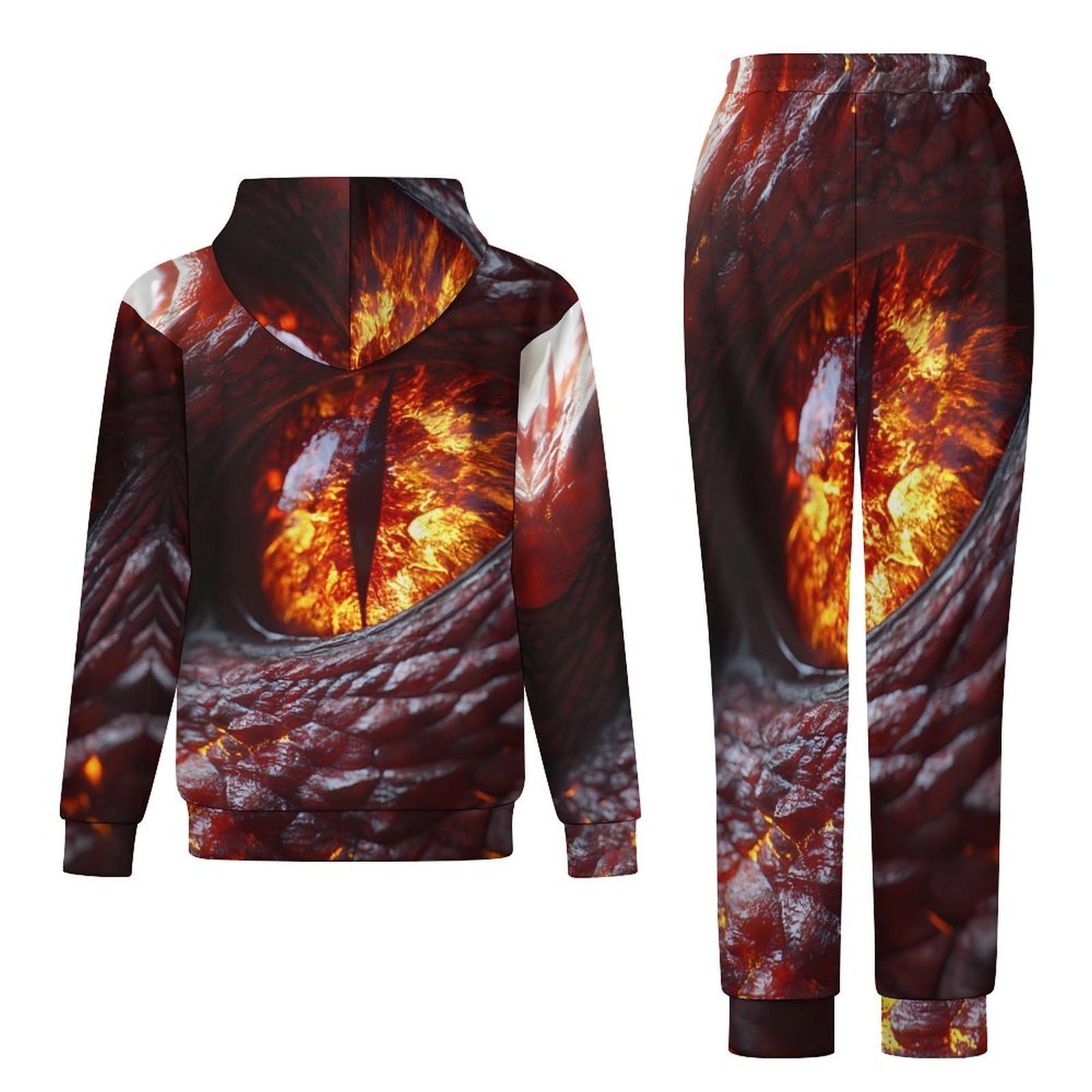 Dragon Eye - Conjunto de sudadera para hombre, 2 piezas, conjunto de chándal casual, sudadera cómoda con capucha