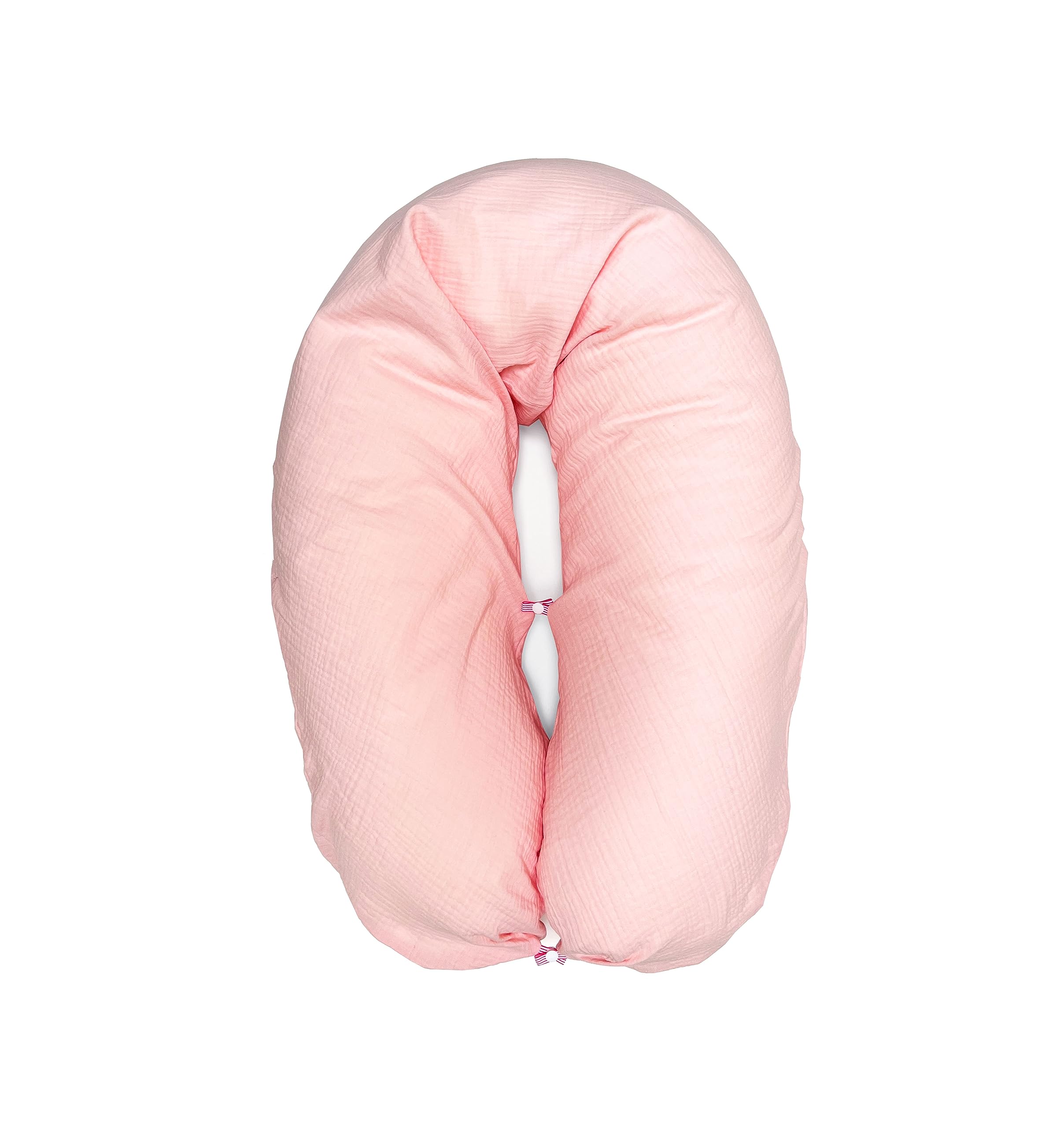 Blausberg Baby - Federa per cuscino da allattamento in mussola, 190 x 38 cm, con funzione nido – Materiali certificati Oek-Tex Standard – Made in Germany – Blush Rosa