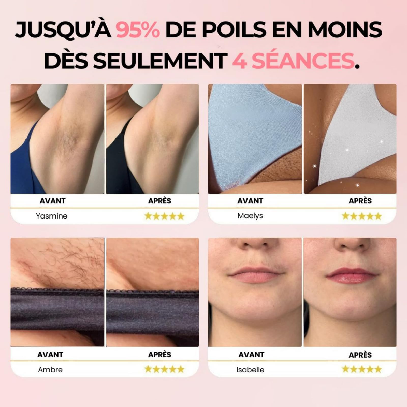 aryalush IPL PULSE • ÉPILATEUR À LUMIÈRE PULSÉE，Épilation à Lumière Pulsée pour Femmes et Hommes | Épilation Laser à Domicile pour Visage, Bras, Jambes, Corps et Maillot