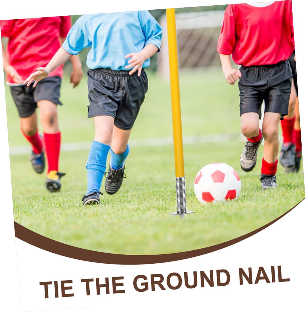 Luxshiny 3pcs Spring-Loaded Spike Soccer Corner Flag Bases Spring-Based Pole Mount Ground Stakes Football Training Agility Equipment for Outdoor Field Marking