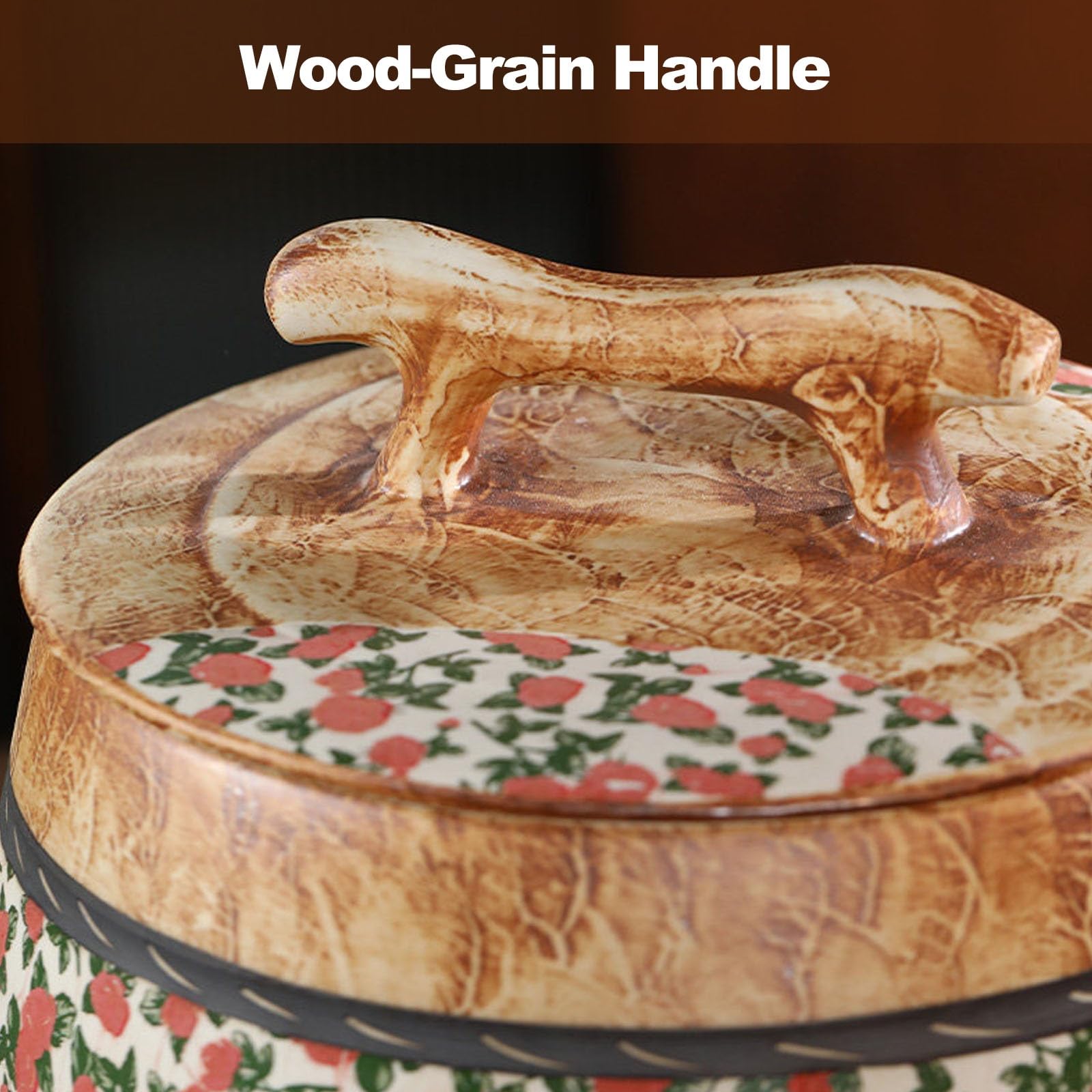 Reisglas aus Keramik mit Deckel, Getreideeimer im Chinesischen Stil mit Griff, Traditionelle Vorratsdosen for Lebensmittel for Nudeln, Snacks, Süßigkeiten(10 kg/22 lb,Green)