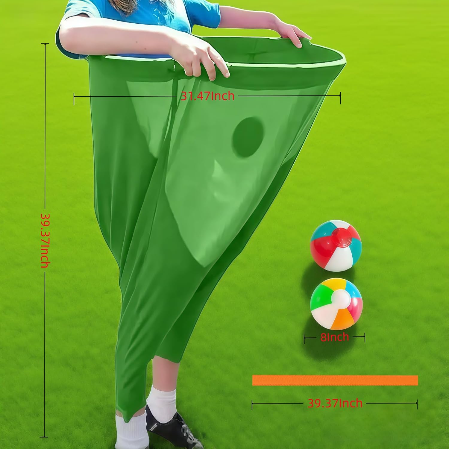 Granny Pants Yard Game Set with 1 Giant Pants, 8 Bouncy Balls, 1 Air Pumps & Ribbons - Outdoor Tossing Games for Adults, Family Reunion, Backyard Team Activities