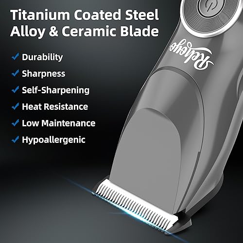 Miniatura 4 de Recortadora de barba ajustable para hombres, recortadora de pelo eléctrica profesional para barba larga con 7 horas de funcionamiento y adaptador,