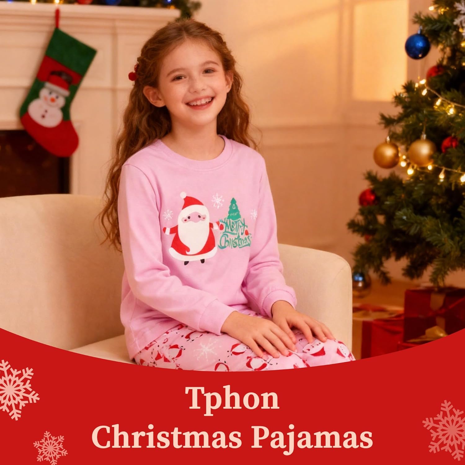 Tphon Girls Christmas Pajamas Toddler Boy Kids Holiday Pajamas Set Santa PJS Winter Sleepwear Children Clothes(Size 2T-12Y) - Image 4