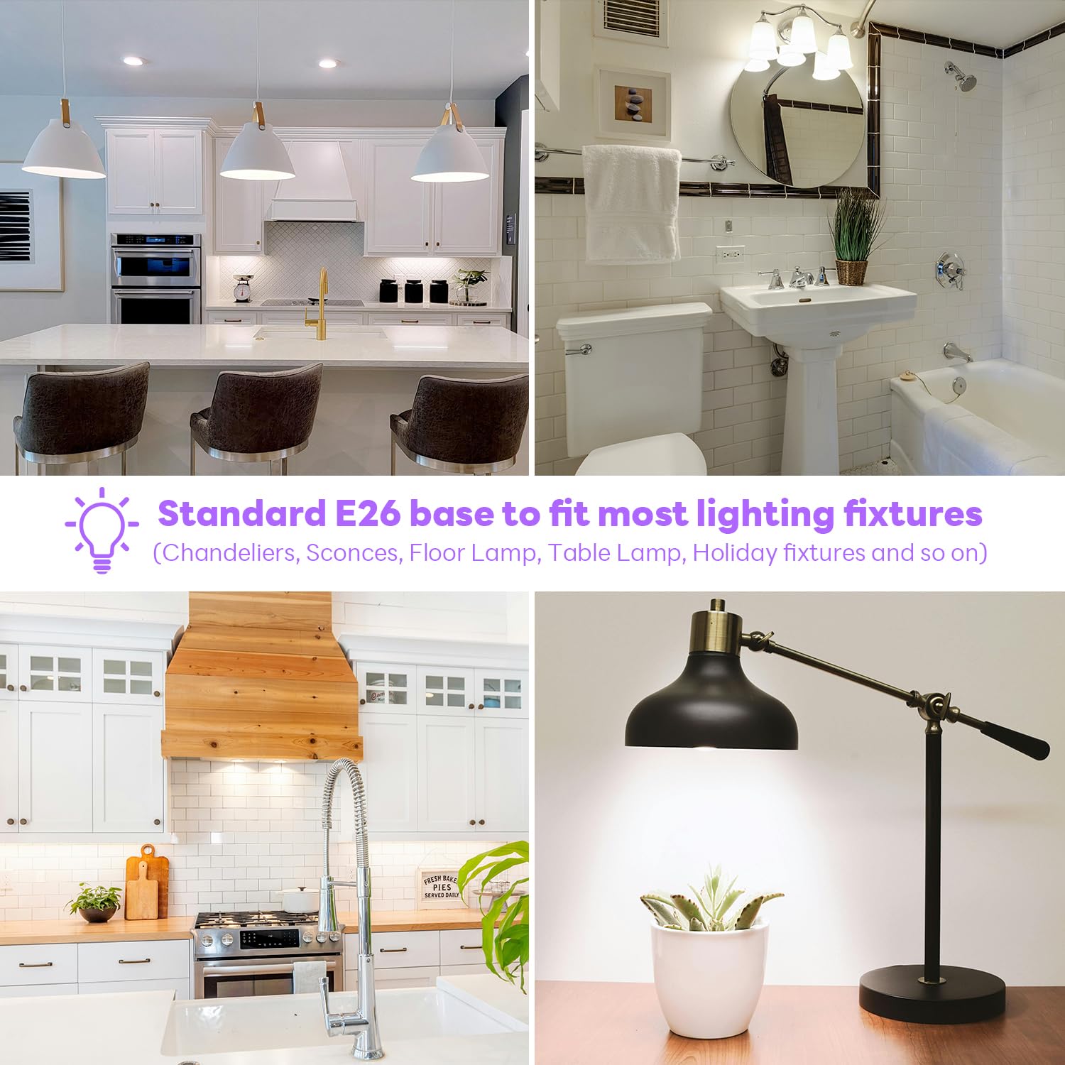 LED-Leuchtmittel, A19 Tageslicht, 6500 K, 12 W (entspricht 100 Watt), 1200 Lumen, nicht dimmbar, E26 Standard, mittlere Basis, superhelle Lampe für Badezimmer und Zuhause, 10 Packungen