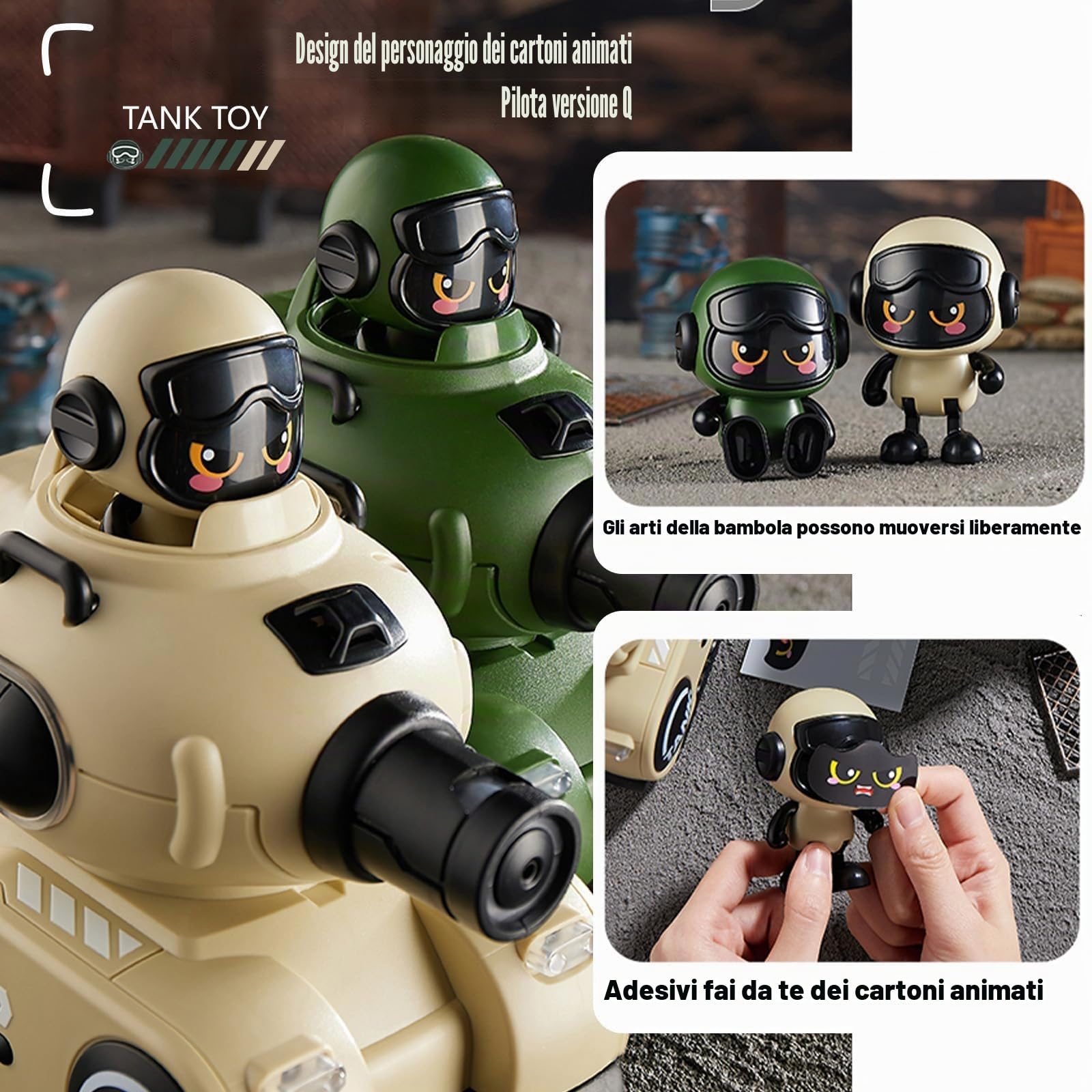 2 Pezzi Telecomandati Combattimento Auto,2,4 GHZ RC Battaglia Veicolo-Cisterna,360° Rotazione Telecomando Deriva Giocattolo con LED Luce e Musica (Versione base)