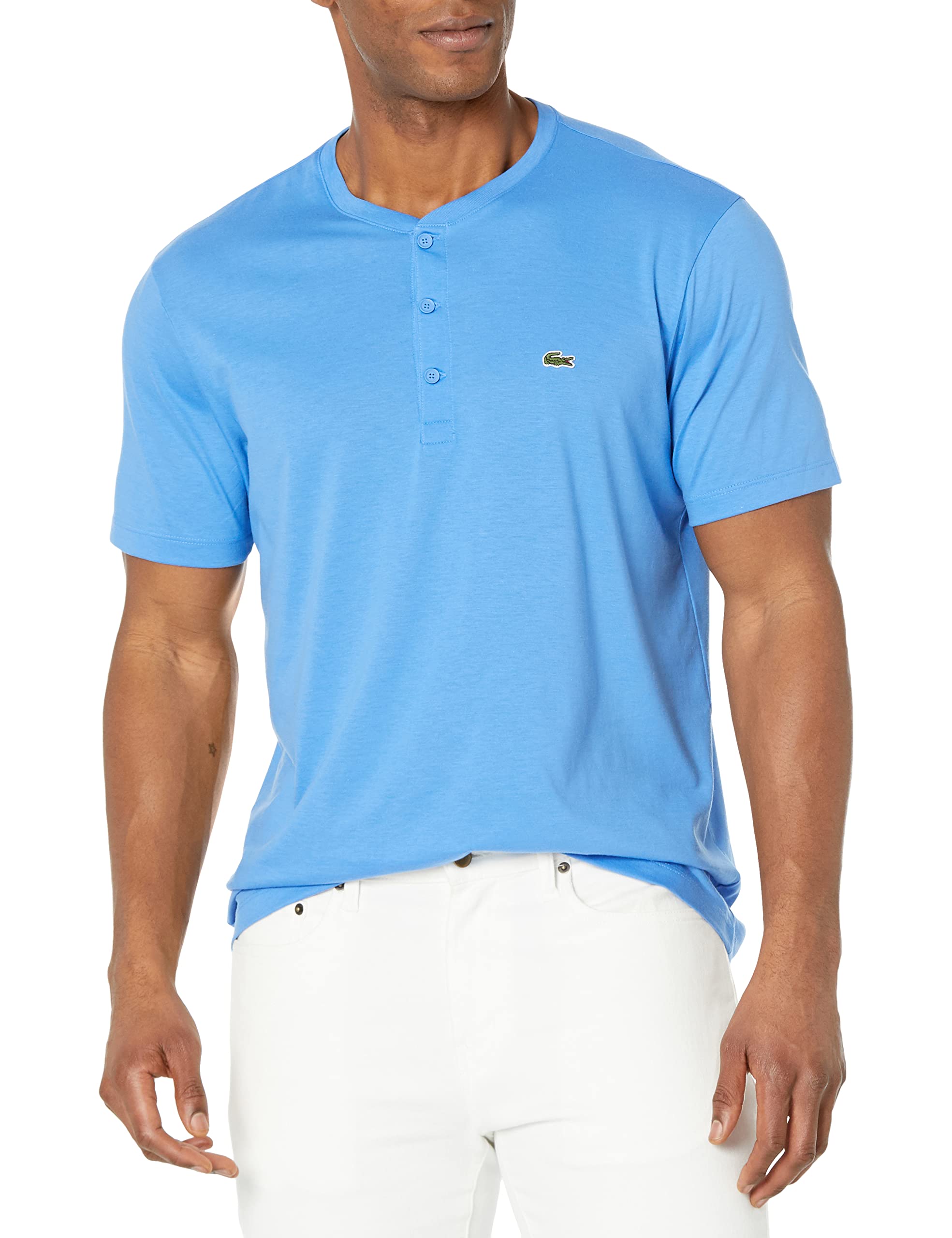 Lacoste Mens Henley Neck Pima Cotton Jersey T-Shirt