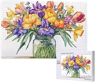 Flor Puzzle 1000 Piezas Adultos, 75x50cm Gran Formato Puzzle Color Patrón Diseño, Jigsaw Adultos DIY Artesanía con Embalaje de Caja de Regalo, Home Room Wall Decor, Regalo Mujer Hombre, Model612