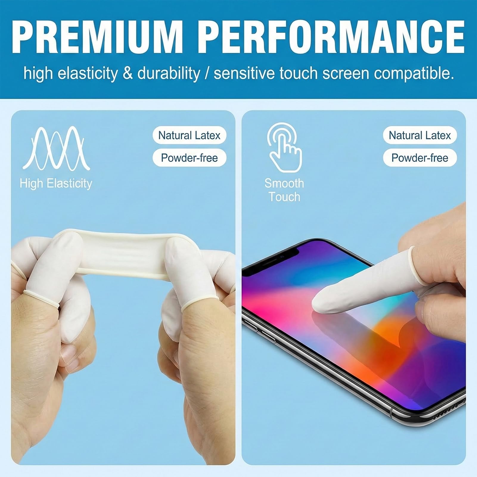 Doigtier Medical, 100 pièces Protection Doigt Blessé, Doigtier Silicone pour Doigt, Doigtier Silicone, Doigtier, Protégez le bout de vos doigts, Convient pour le nail art et les loisirs créatifs