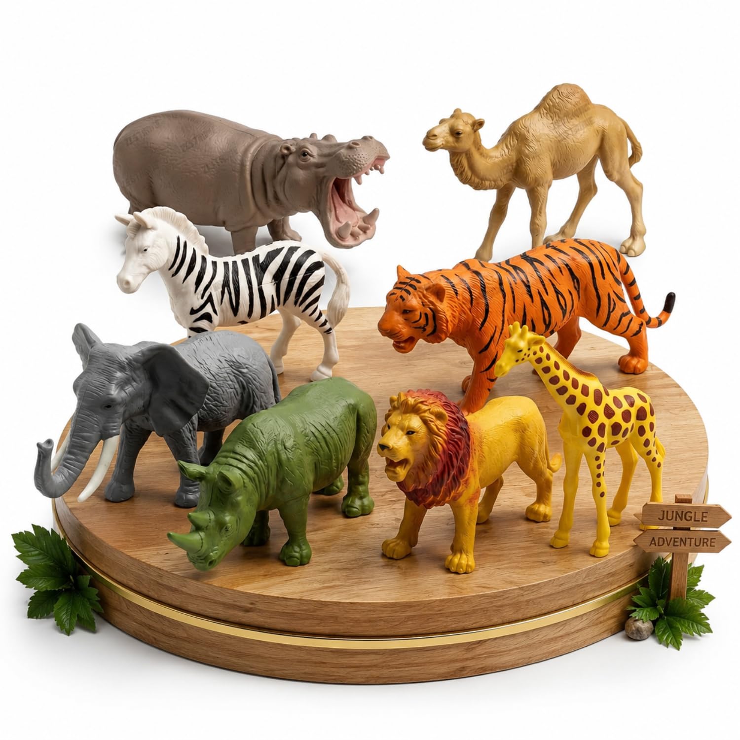 ZESTHOME Big Size Jungle Animal Toy Set for Kids | Realistic Wild