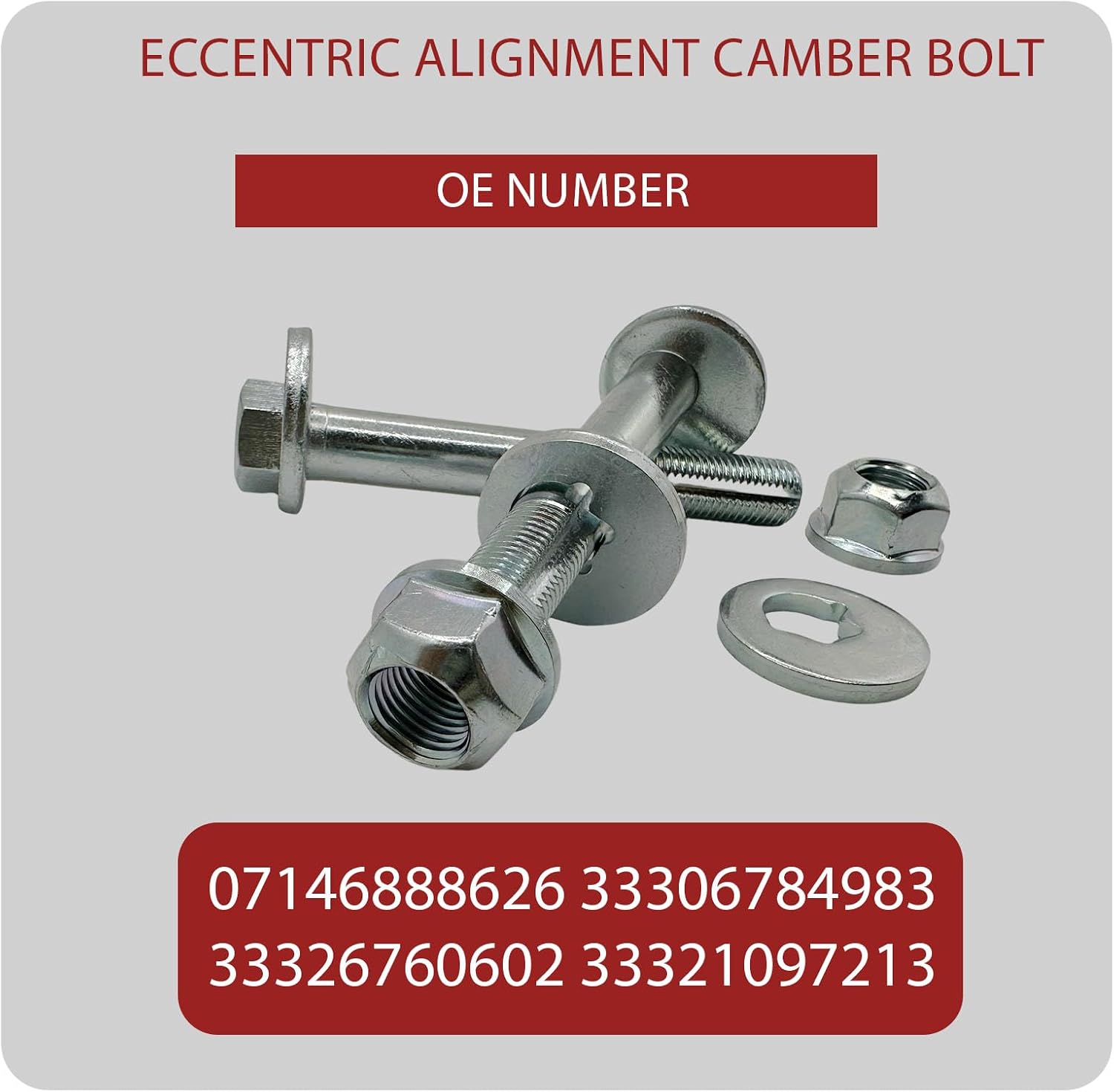 2Pcs Eccentric Alignment Camber Bolts for BMW 320i 325i 328i 330i 335i 340i 330i 428i 430i E88 E82 E90 E93 E91 E92 33306784983 07146888626 Lower Suspension Control Arm Cam Adjust Nut Kit