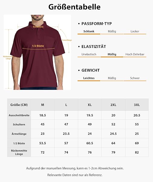 SwissWell Lote de 2 Polo Hombre Manga Corta Transpirable Golf Polos Camisa para Hombre - 5