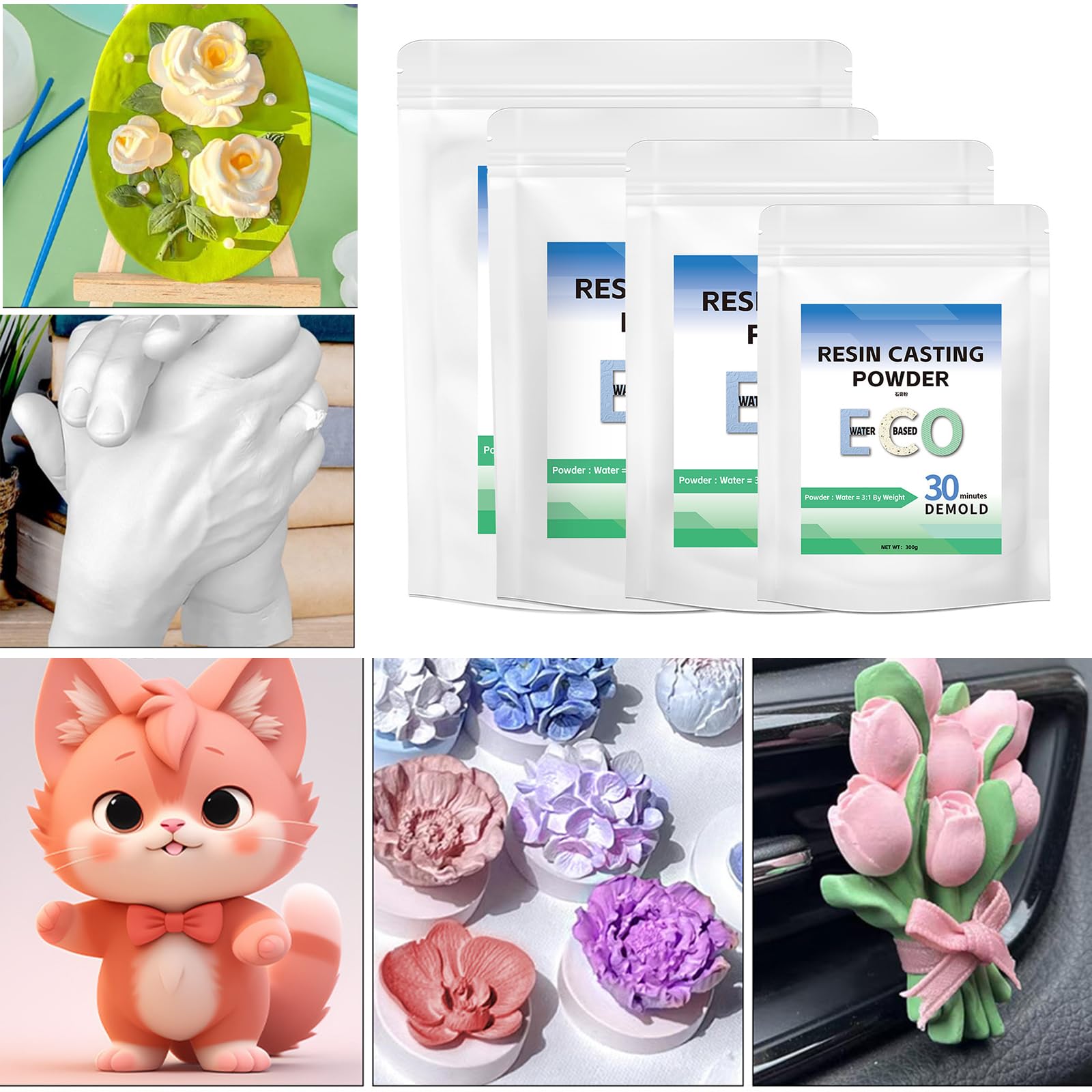 300/500 g / 1000/2000 g Harzgießpulver zum Modellieren von Keramikgips, Gipspulver