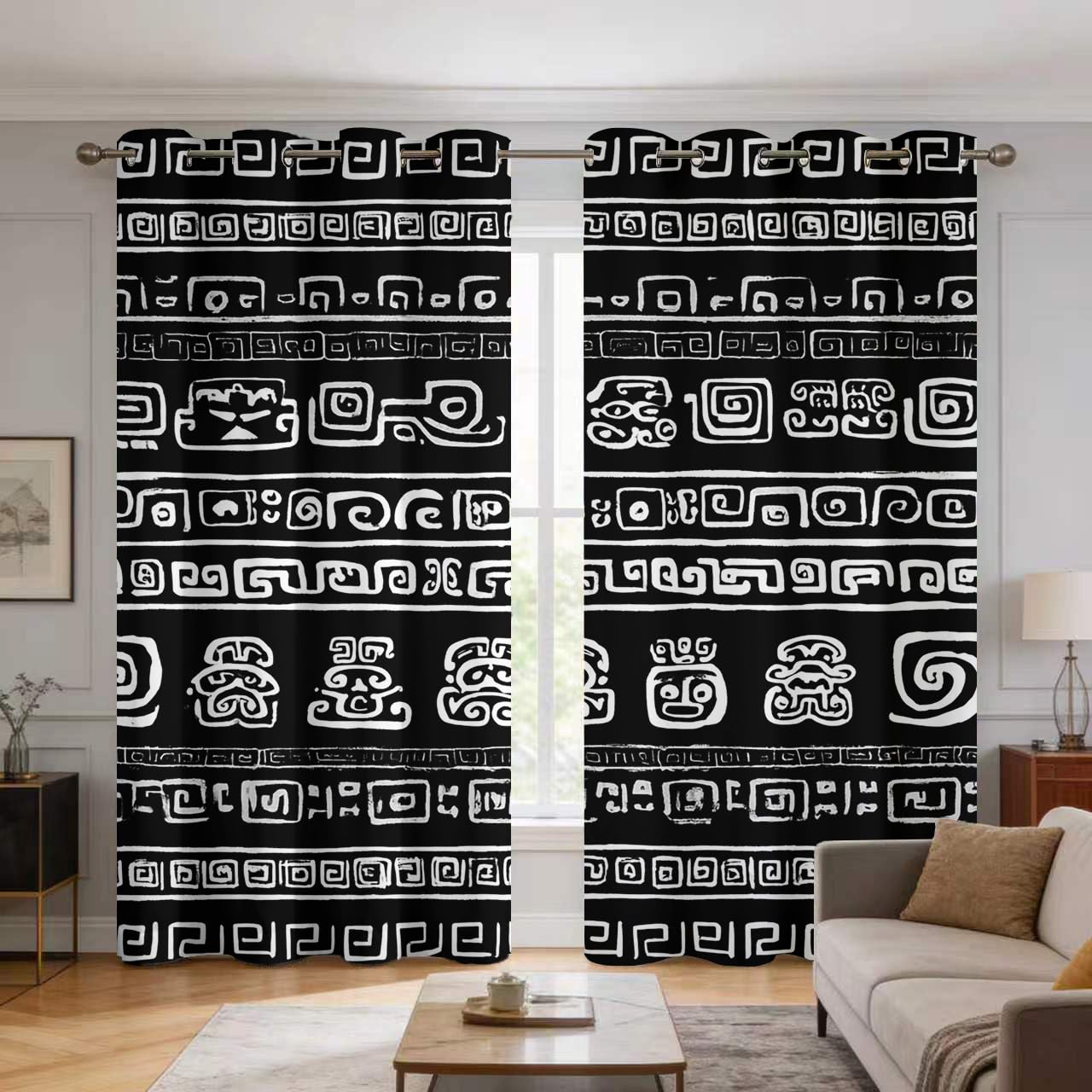 Rideaux occultants thermiques contre la chaleur imprimé maya b199