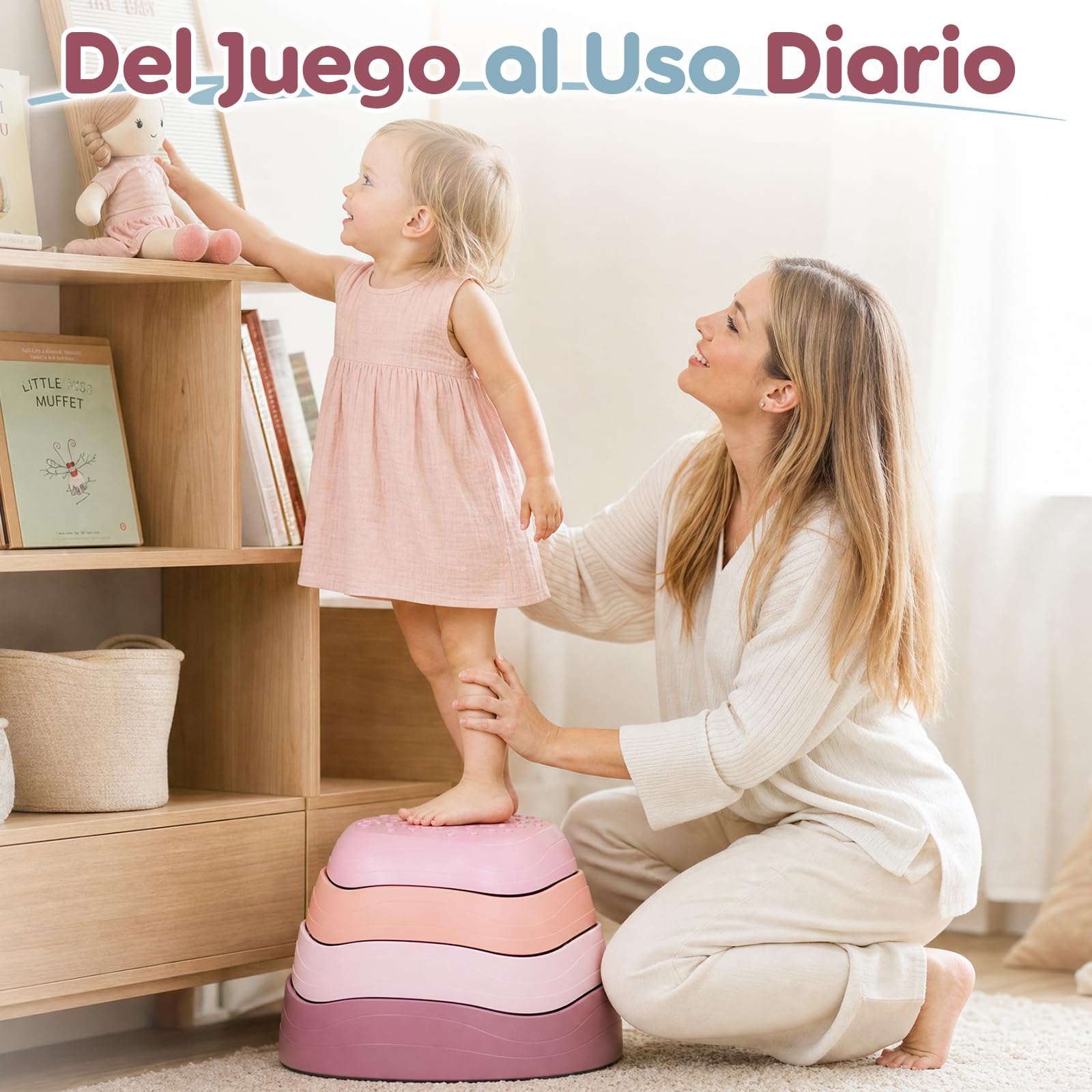 Lehoo Castle Piedras de Equilibrio para Niños, Juegos al Aire Libre | Antideslizantes, Motricidad Infantil, Juego de Equilibrio, Interior y Exterior, Desarrollo Sensorial, Circuito de Obstáculos