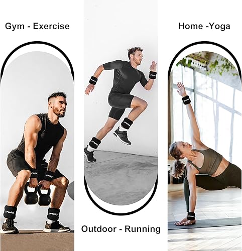 Miniatura 7 de Ankle Weights A Pair of 1/2/3/4/6/8/10/12/20 LBS Wrist Leg Arm Weights for Women Men with Adjustable Straps, Strength weighted for Physical Therapy
