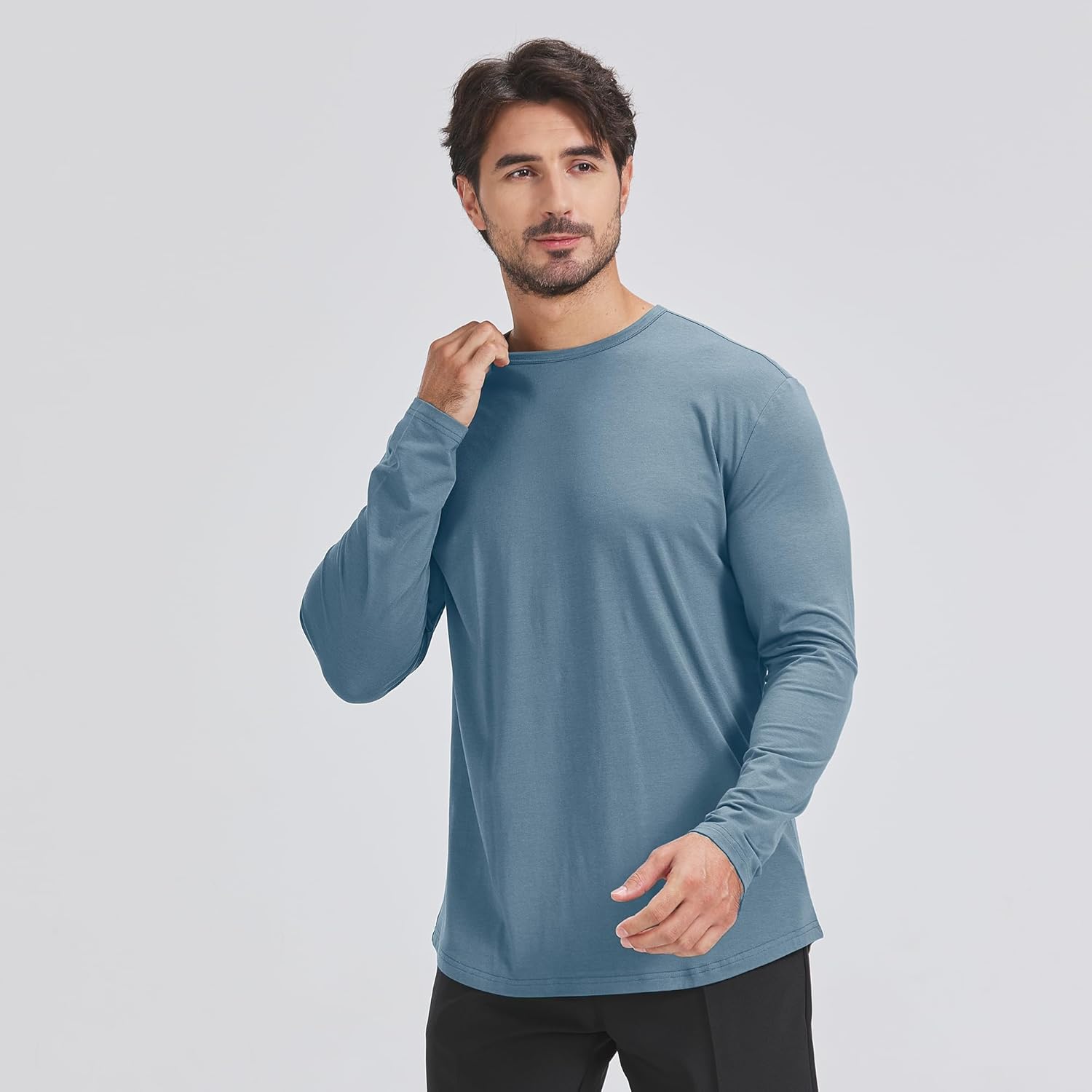 netdraw Men's Ultra-Soft Bamboo Viscose T-Shirt, Curved Hem Lightweight Cooling Cotton Blend Casual Tee - Image 3