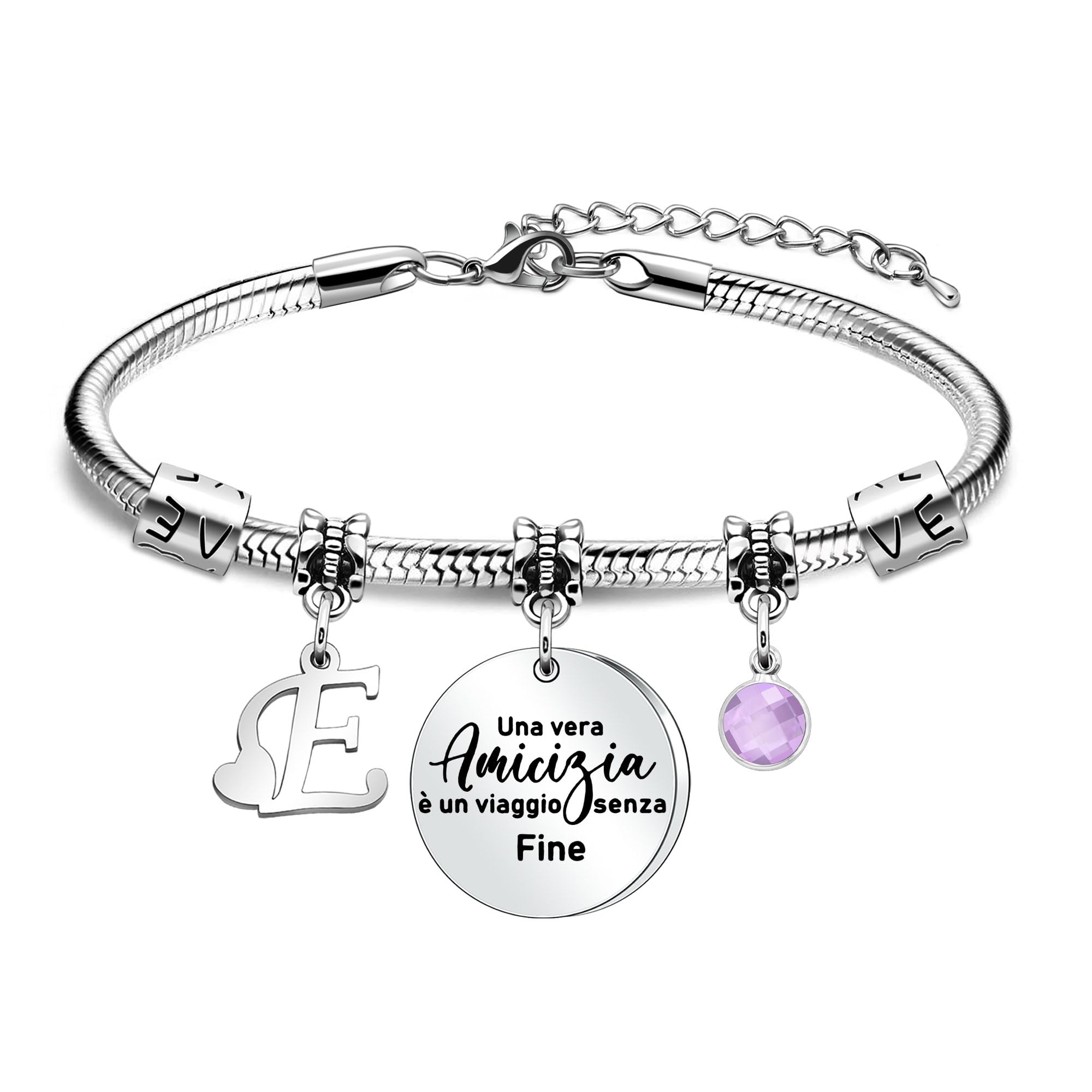 SAMORION Regalo Amica Speciale Bracciale Regali Amicizia per Donne Bracciali con 26 Lettere Regali Migliore Amica Compleanno Idee Regali Amica Natale Regalo per Amica