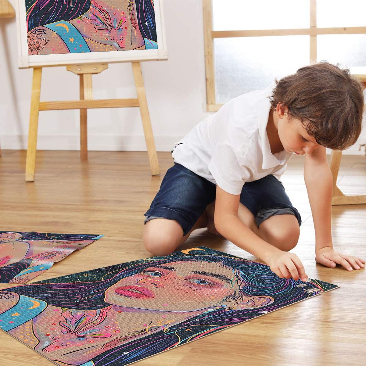Puzzle da 2000 pezzi per adulti Donna della galassia spaziale Fatto di cartone Adatto a partire dai 14 anni Giochi di relax Regali unici per compleanno e Natale misurare：70x100cm