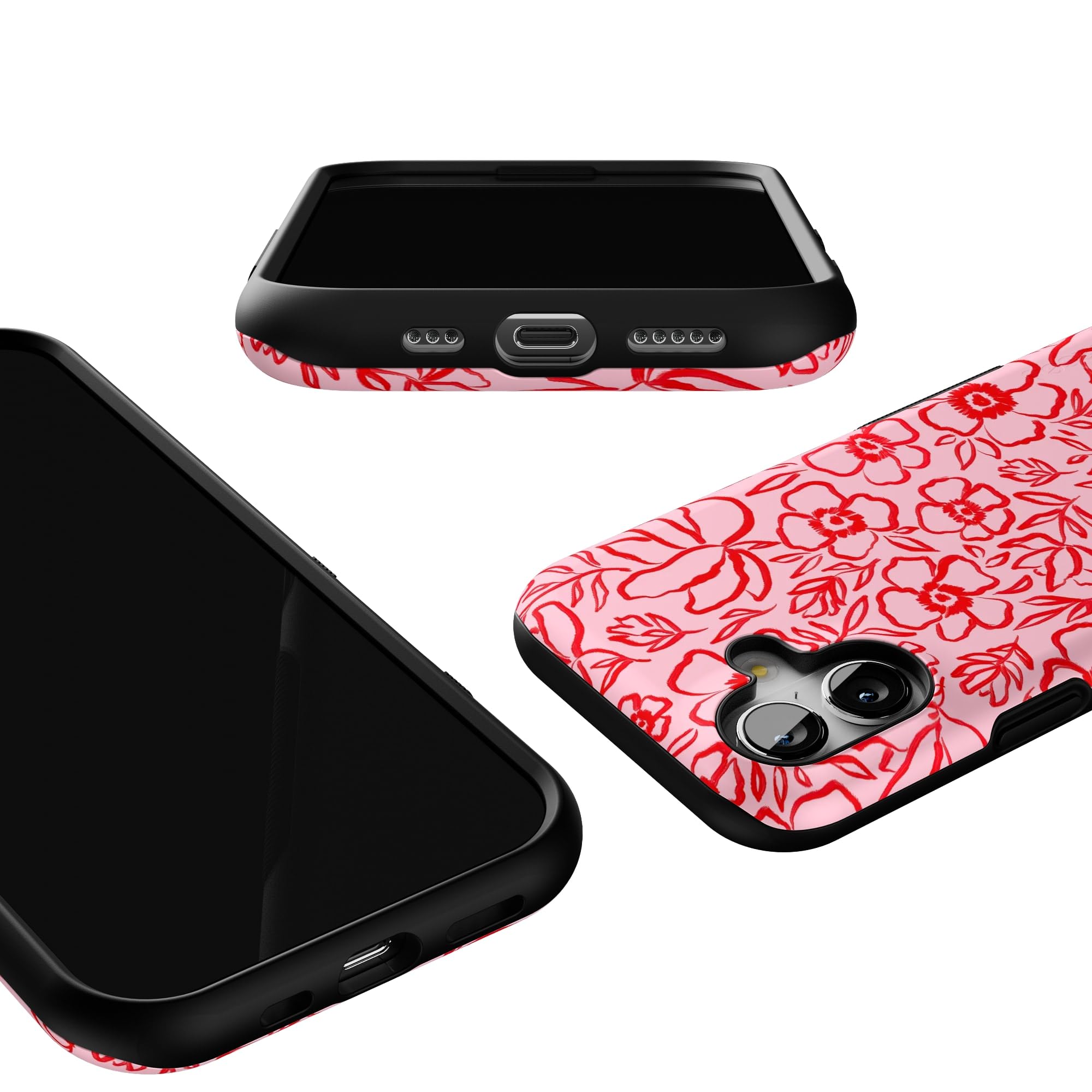 Casely Coque pour iPhone 17 | Blush Garden | Gribouillage Floral | Design de Protection Audacieux | Compatible avec MagSafe