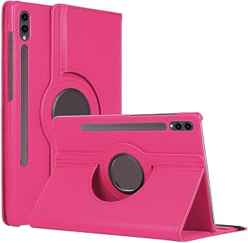 Microsonic Samsung Galaxy Tab S10 Plus X820 K l f 360 Rotating Stand Deri Koyu Pembe [Galaxy Tab S10 Plus X820 ile Uyumlu K l f - Koyu Pembe]
