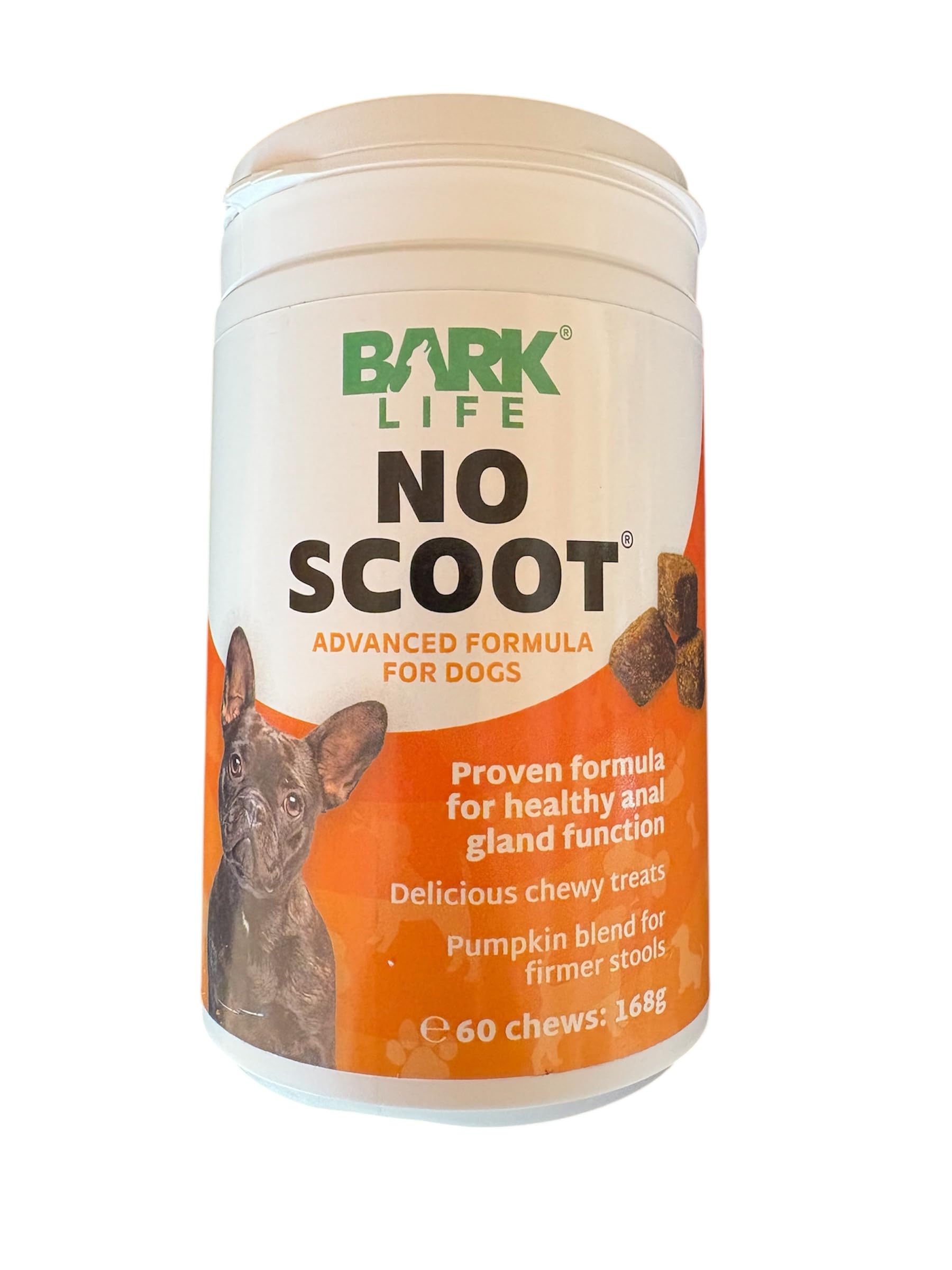 Bark Life No Scoot Soft Chews Supplement, Natural Formula with Pumpkin 60pcs, Brown