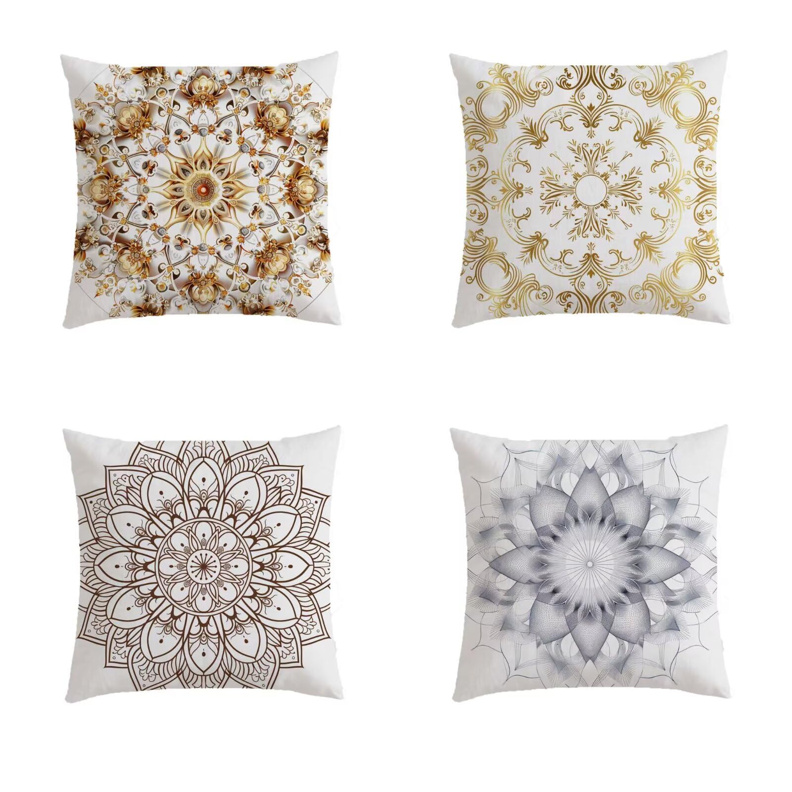 Housse coussin 50x50cm impression double face aspect lin de qualité