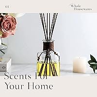 Vista 3 de WHOLE HOUSEWARES Juego de 4 botellas difusoras con palitos – Botella difusora de vidrio vacía de 7.5 onzas para aceites esenciales – Contenedor