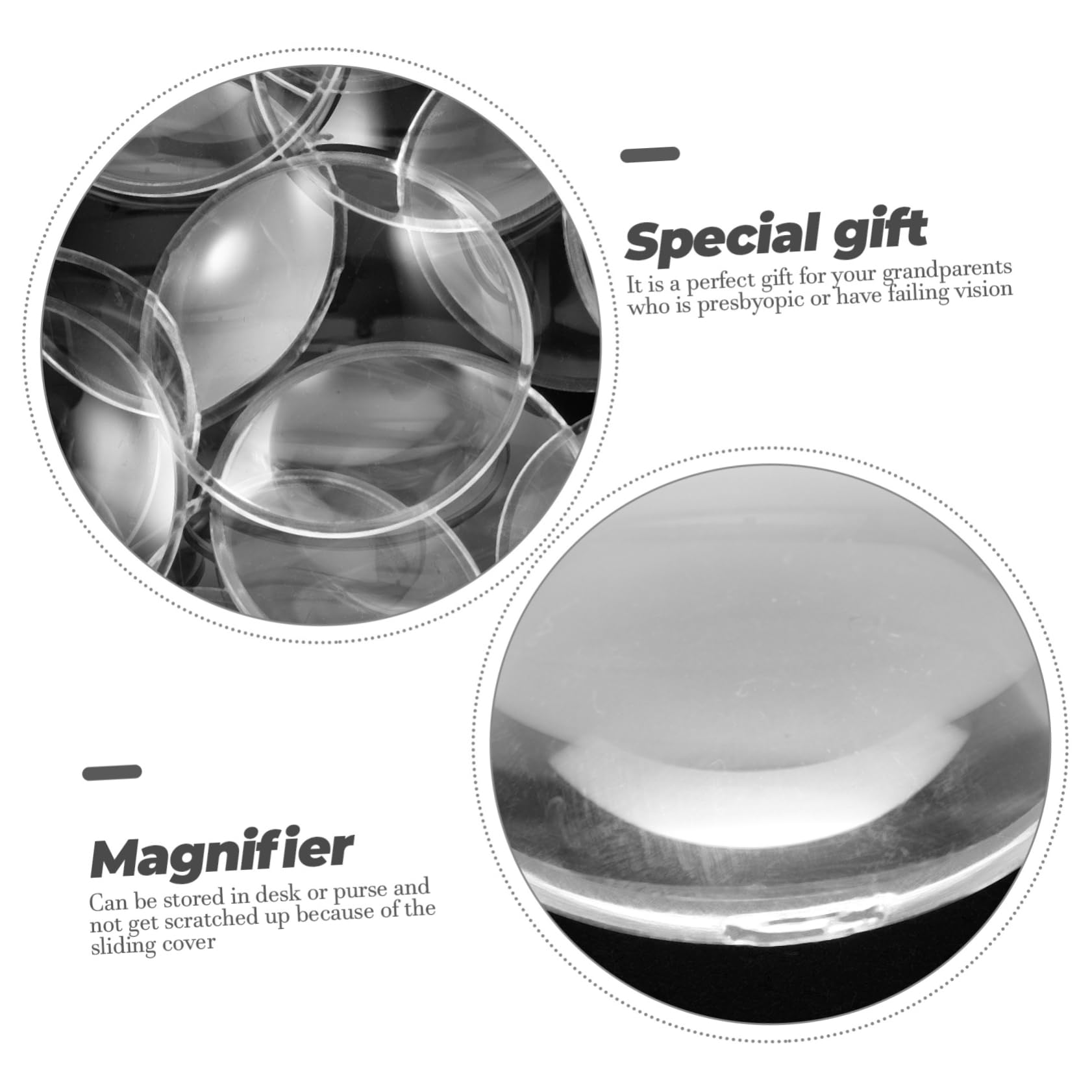 VILLFUL 6pcs Magnifier Convex Lens Small Science Teaching Tools Optical Lens for Teaching Physics Optical Lens Experiment Tools Lenses Physics for Laboratory Transparent Optical Lens