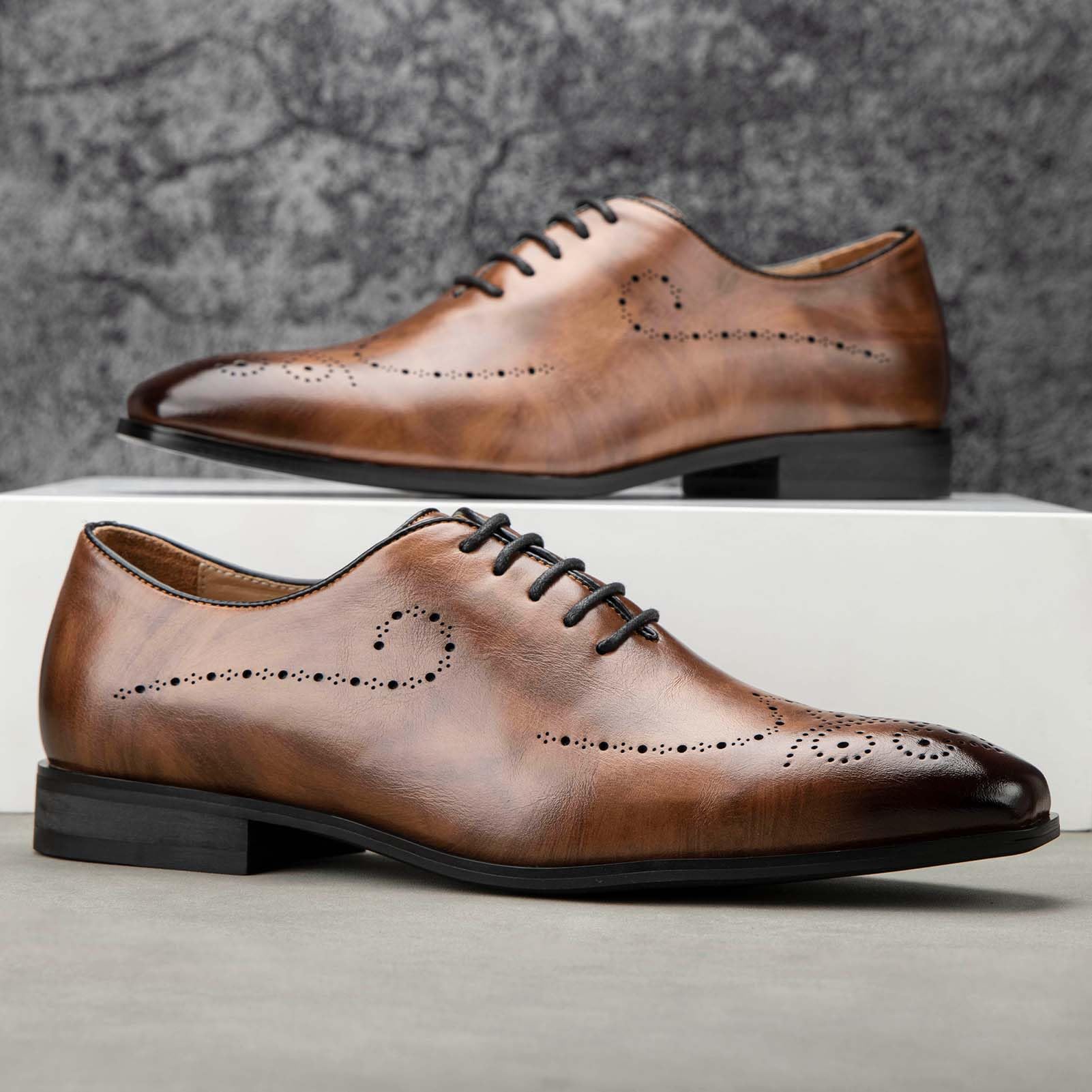 MEIJIANA Oxford Schuhe Herren Business Schuhe Leder Elegante Herren Anzugschuhe Sommer Schnürhalbschuhe
