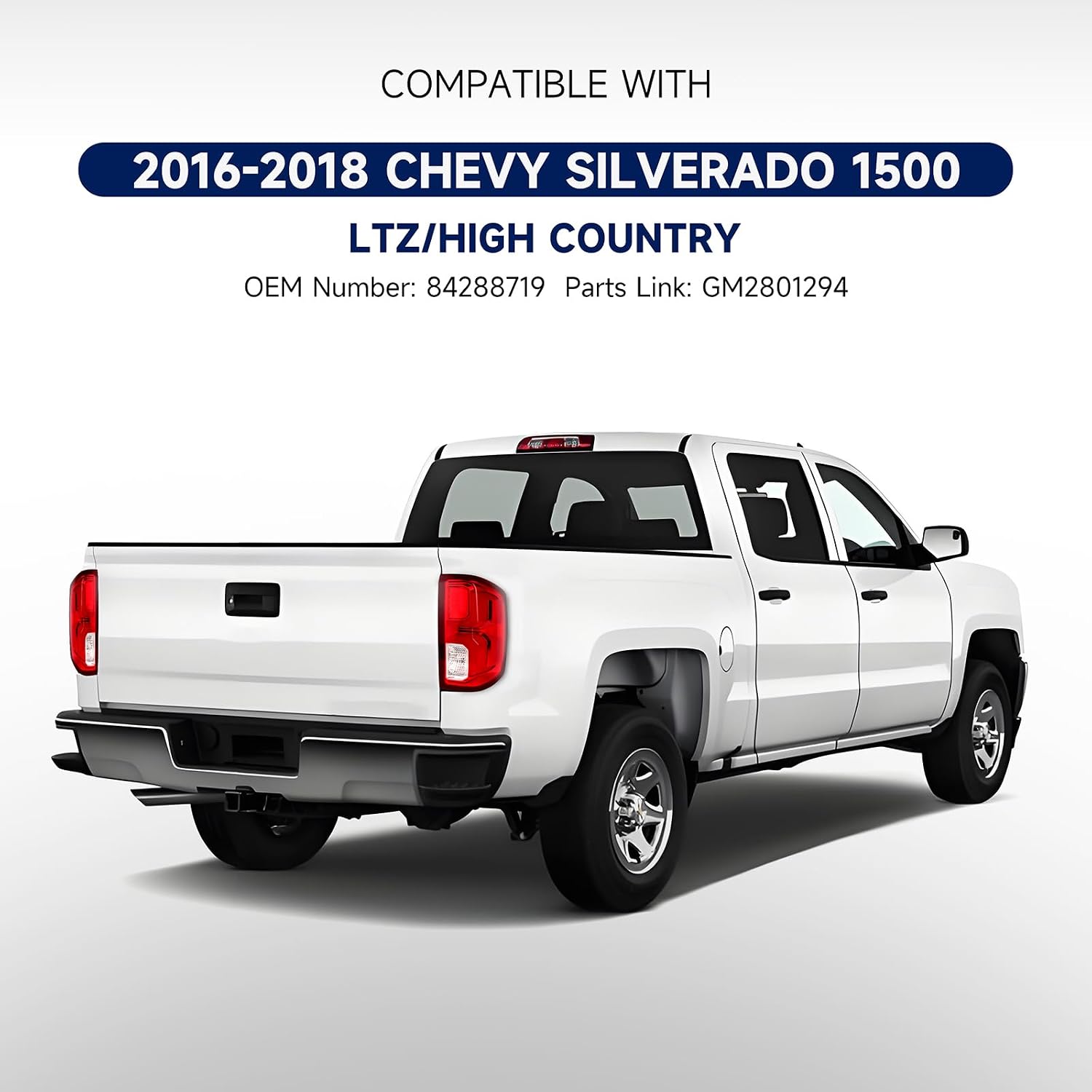 LED Tail Lights Assembly Compatible with 2016 2017 2018 Chevy Silverado 1500 LTZ/High Country Rear Brake Taillights with Bulbs, Right Passenger Side Replace GM2801294 84288719