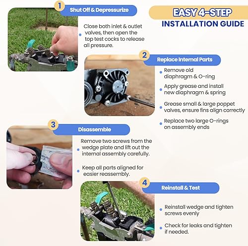 Miniatura 6 de RK34-375 - Kit de reparación completo para repuesto para modelos Zurn Wilkins 375, 375XL, 375ST, compatible con kit de piezas internas de prevención