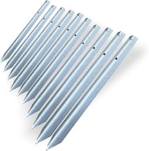 SleeperFit Galvanised Steel Log Roll Pin Brackets – Pack of 10 Ground Fixing Pins for Railway Sleepers and Border Edging – Heavy Duty Straight Brackets for Pathways, Beds & Retaining Walls – UK Made
