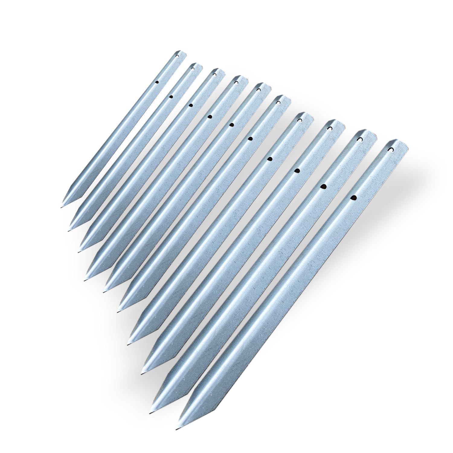 SleeperFit Galvanised Steel Log Roll Pin Brackets – Pack of 10 Ground Fixing Pins for Railway Sleepers and Border Edging – Heavy Duty Straight Brackets for Pathways, Beds & Retaining Walls – UK Made
