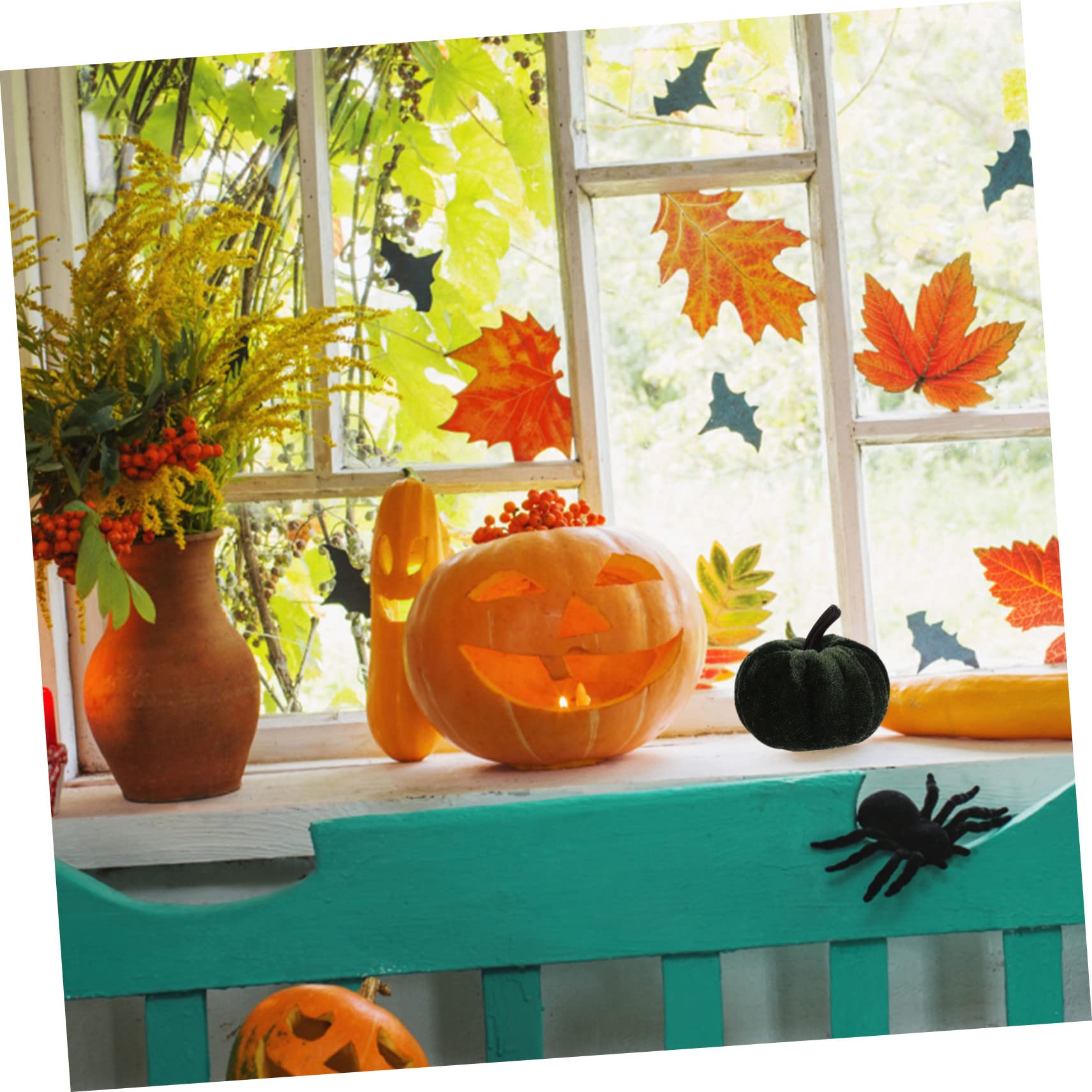 Zerodeko 2 Set Zucca Artificiale Zucche Artificiali Bianche Mini Zucche Artigianali Finto Ornamento Di Zucca Artificiale Autunno Falso Decorazioni Autunnali Al Coperto Flanella 15 Pezzi*2